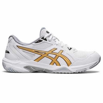 Asics Gel-Rocket 10 - Miesten Lentopallokengät - Valkoinen/Kultaiset